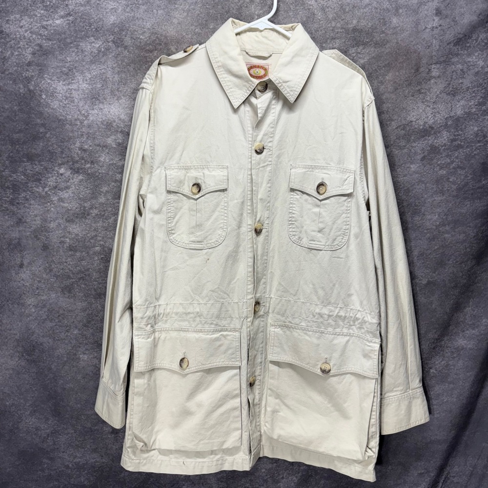 Vintage 80s Banana Republic Safari Travel Field Jacket Size M Khaki Mill Valley